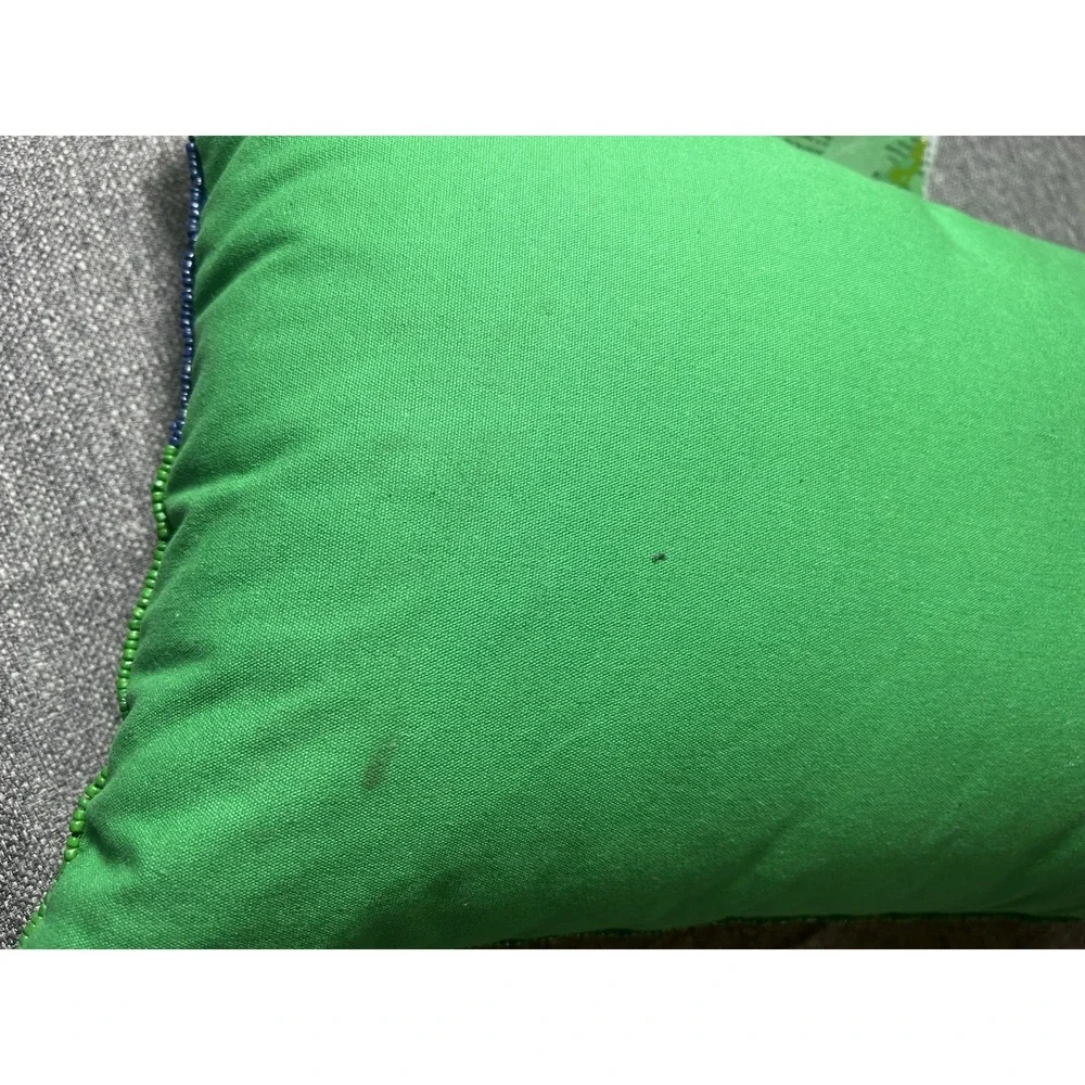 Kate‎ Spade X Target -Couch Potato Beaded Pillow Green/Blue Colorblock 12x18